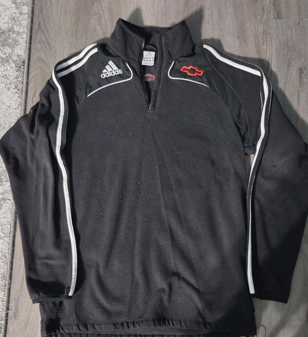 Adidas Teamgeist Half Zip Fleece Sweatshirt Size S Black Chevrolet Logo